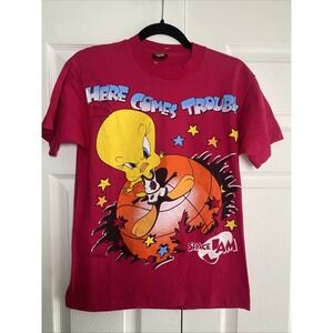 Freeze 1996 Warner Brothers Vintage Single Stitch Space‎ Jam Tweety Bird Graphic
